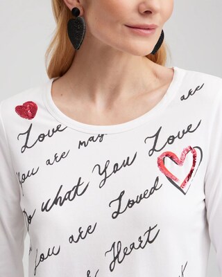Embroidered Love Note Tee click to view larger image.