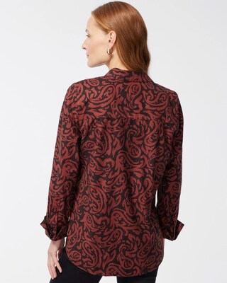 No Iron Stretch Sable Paisley Shirt