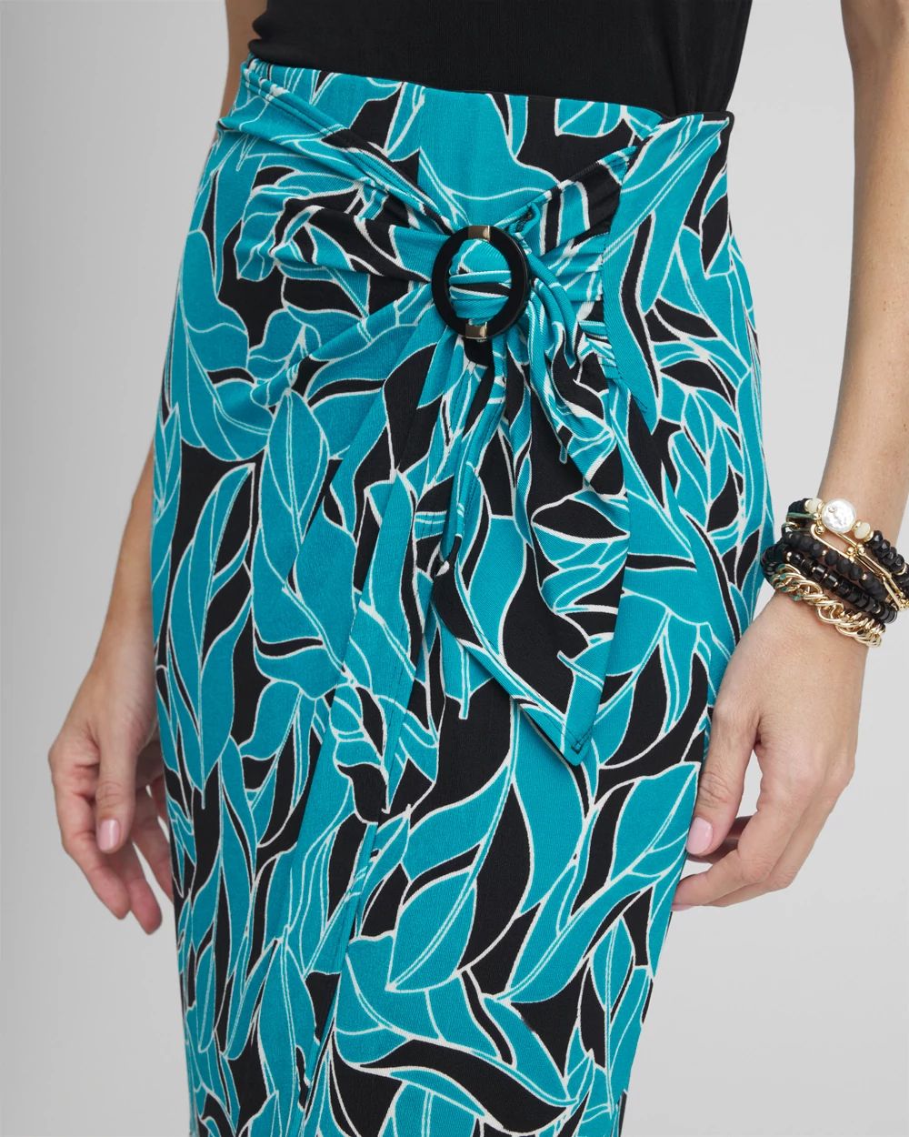 Petite Travelers™ Faux Wrap Maxi Skirt