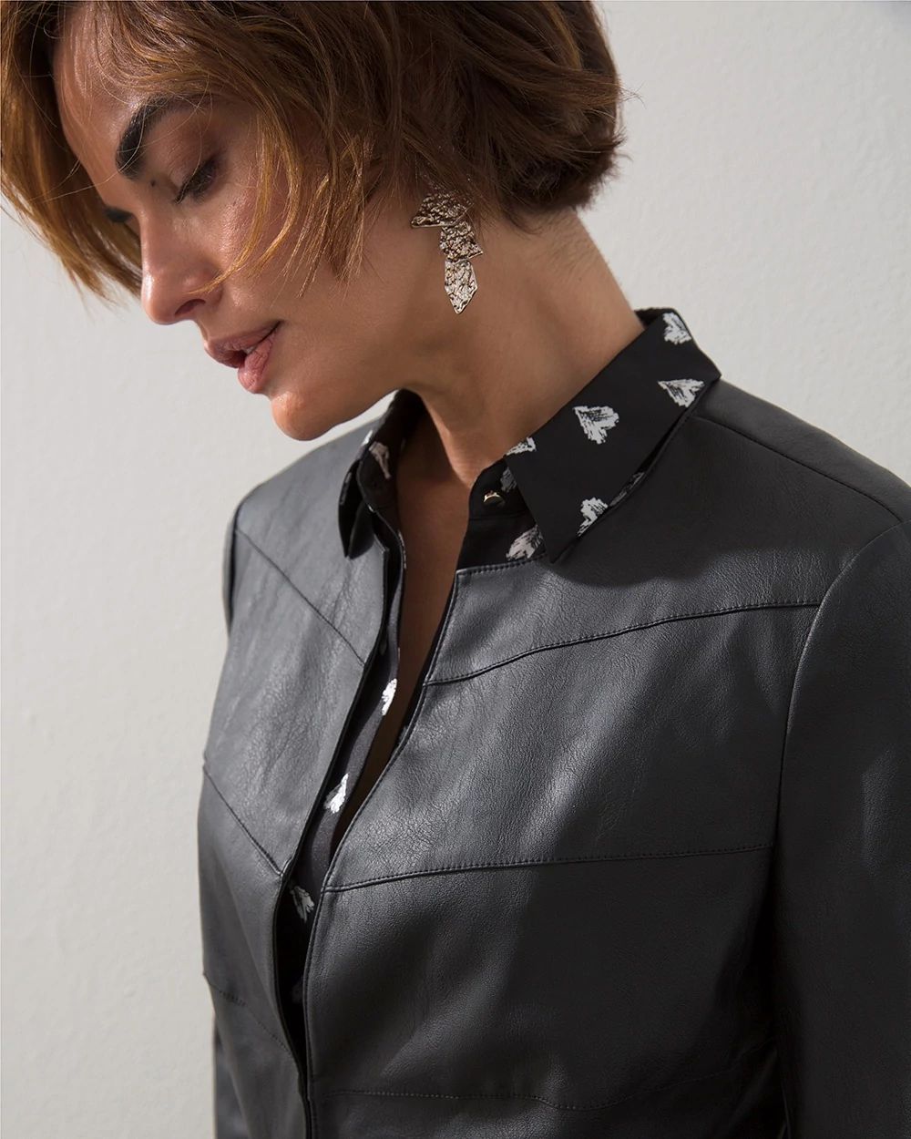 Peplum Faux Leather Jacket