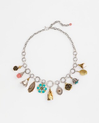 Cherry Quartz Pearl Charm Necklace click to view larger image.