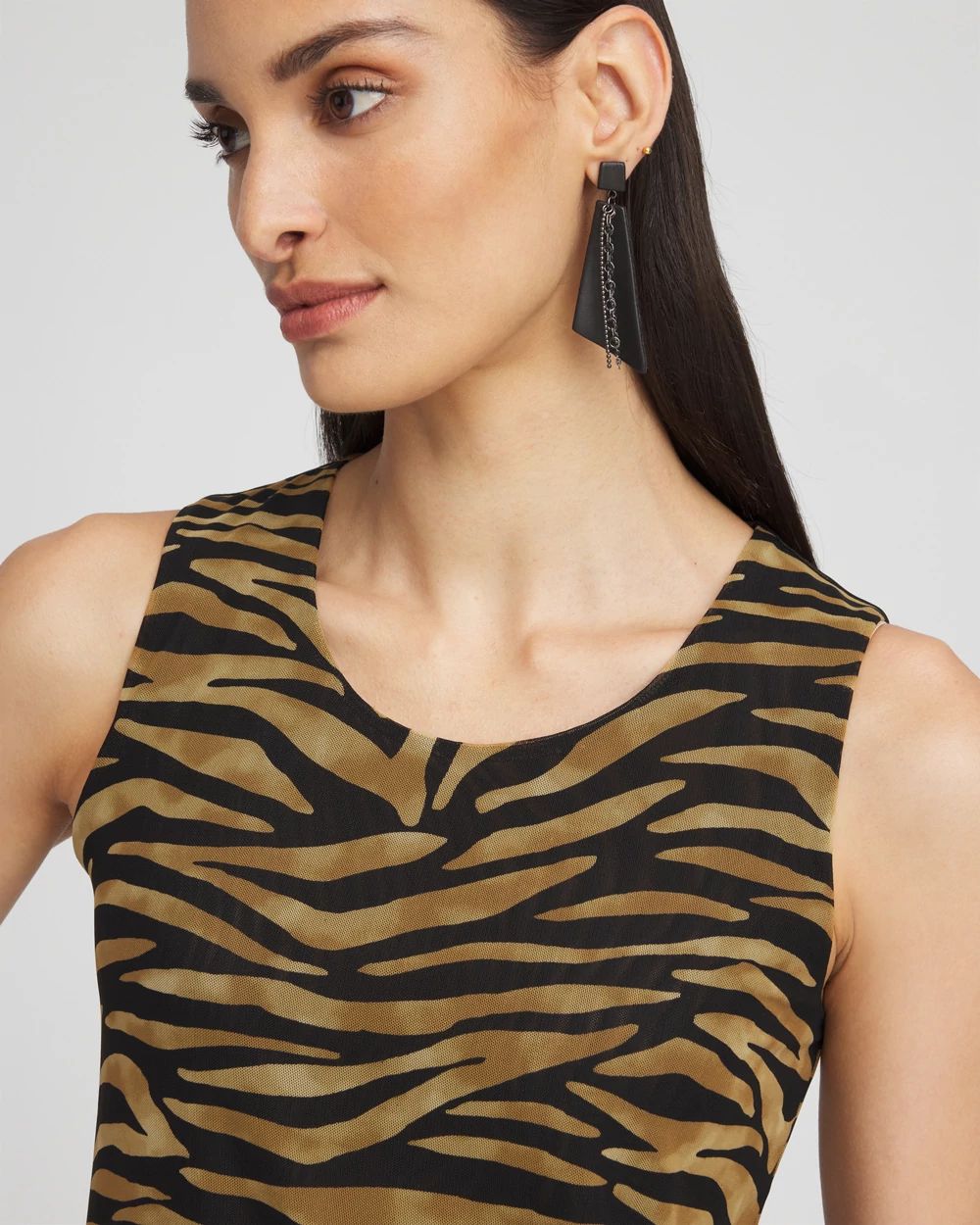 Tiger Print Mesh Tank click to view larger image.