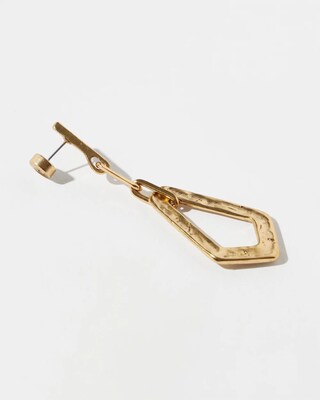 Gold Tone Textured Drop Hoops
