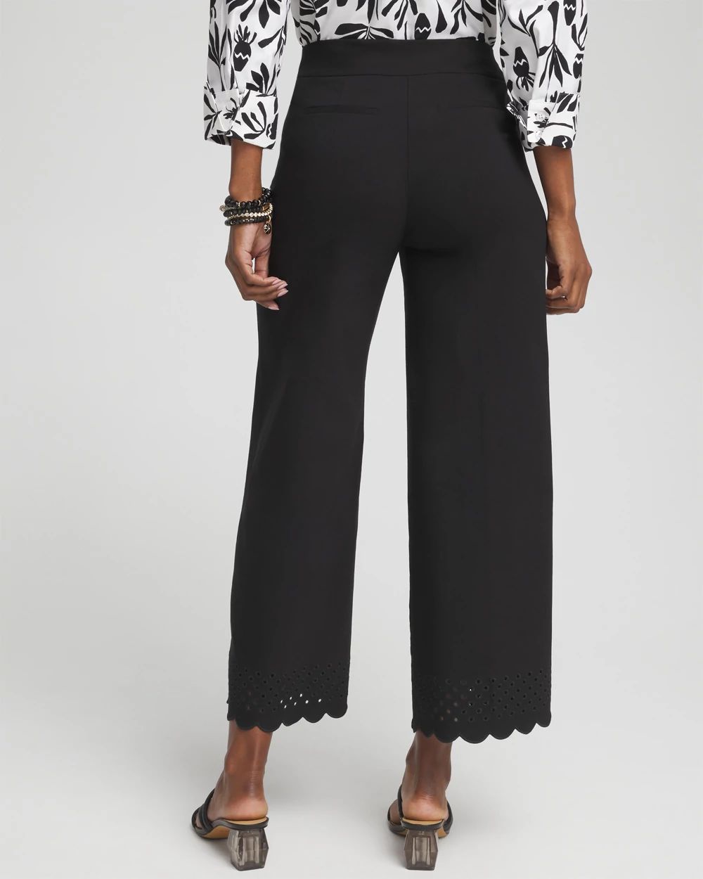 Brigitte Embroidered Wide Leg Cropped Pants