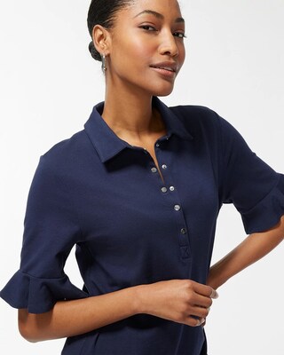 Zenergy® UPF Ruffle Sleeve Polo Dress