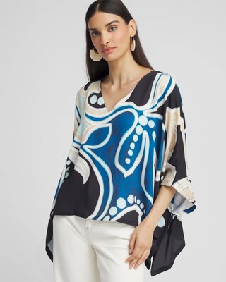 Abstract Floral Poncho