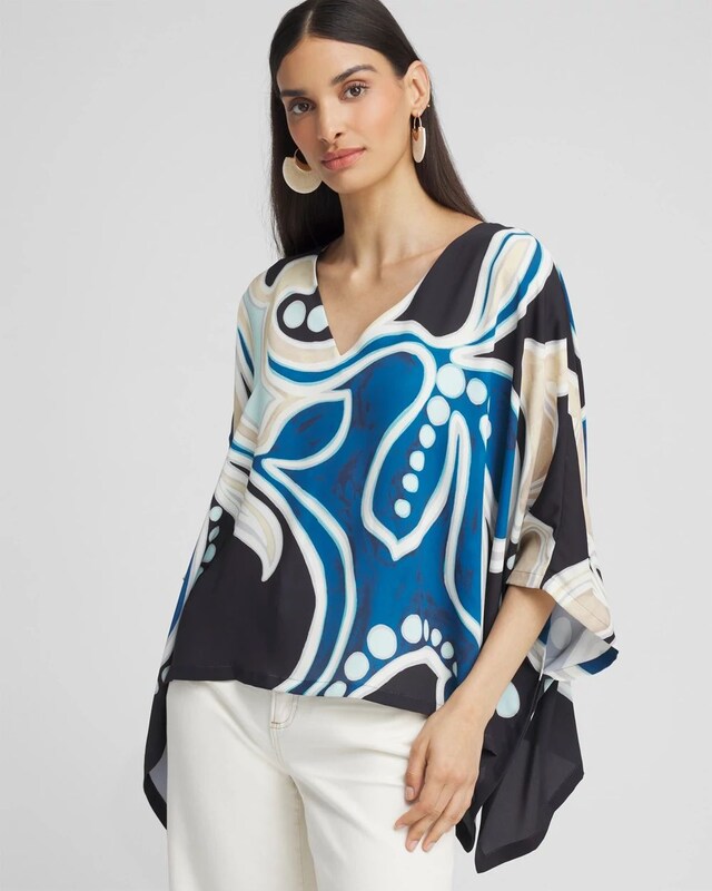 Abstract Floral Poncho