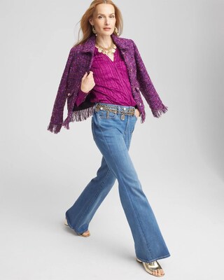 Split Neck Crinkle Blouse click to view larger image.
