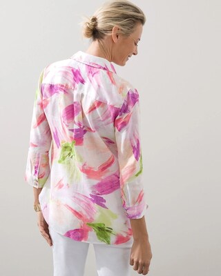 No-Iron Linen Floral Shirt