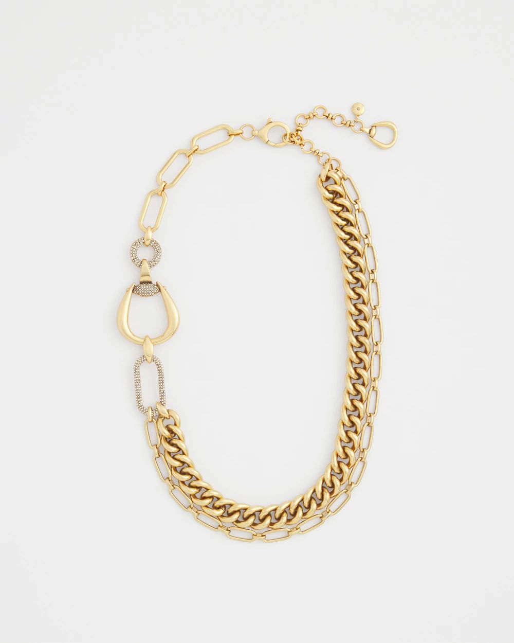 Gold Tone Horsebit Necklace