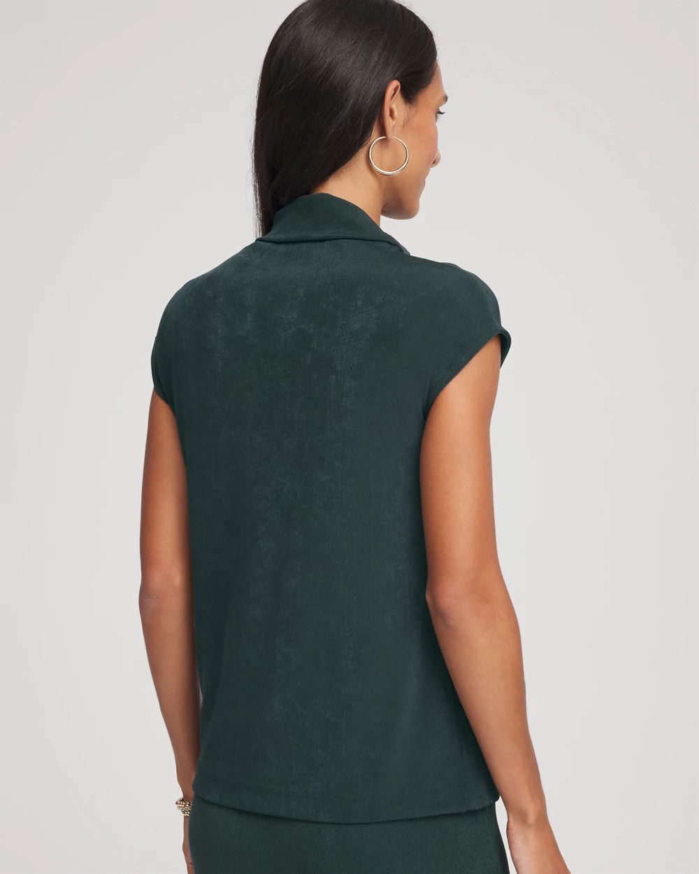 Travelers™ Mockneck Cap-Sleeve Top