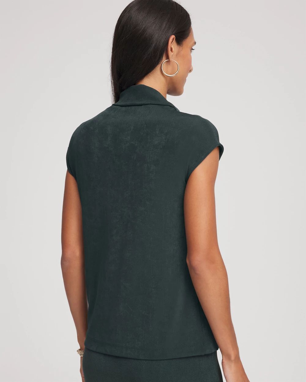 Travelers™ Mockneck Cap-Sleeve Top