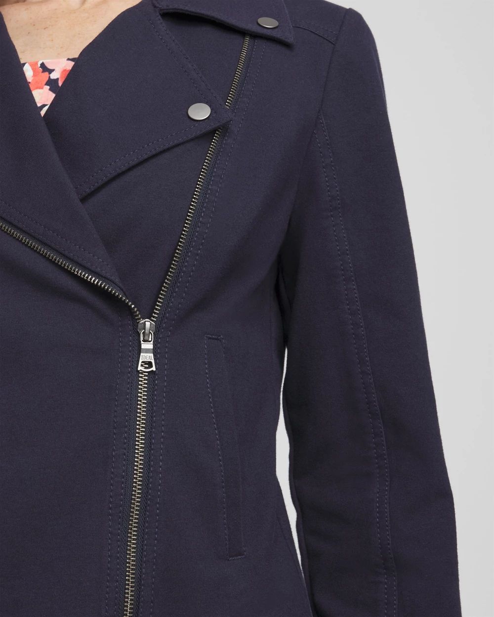 Stretch Knit Moto Jacket