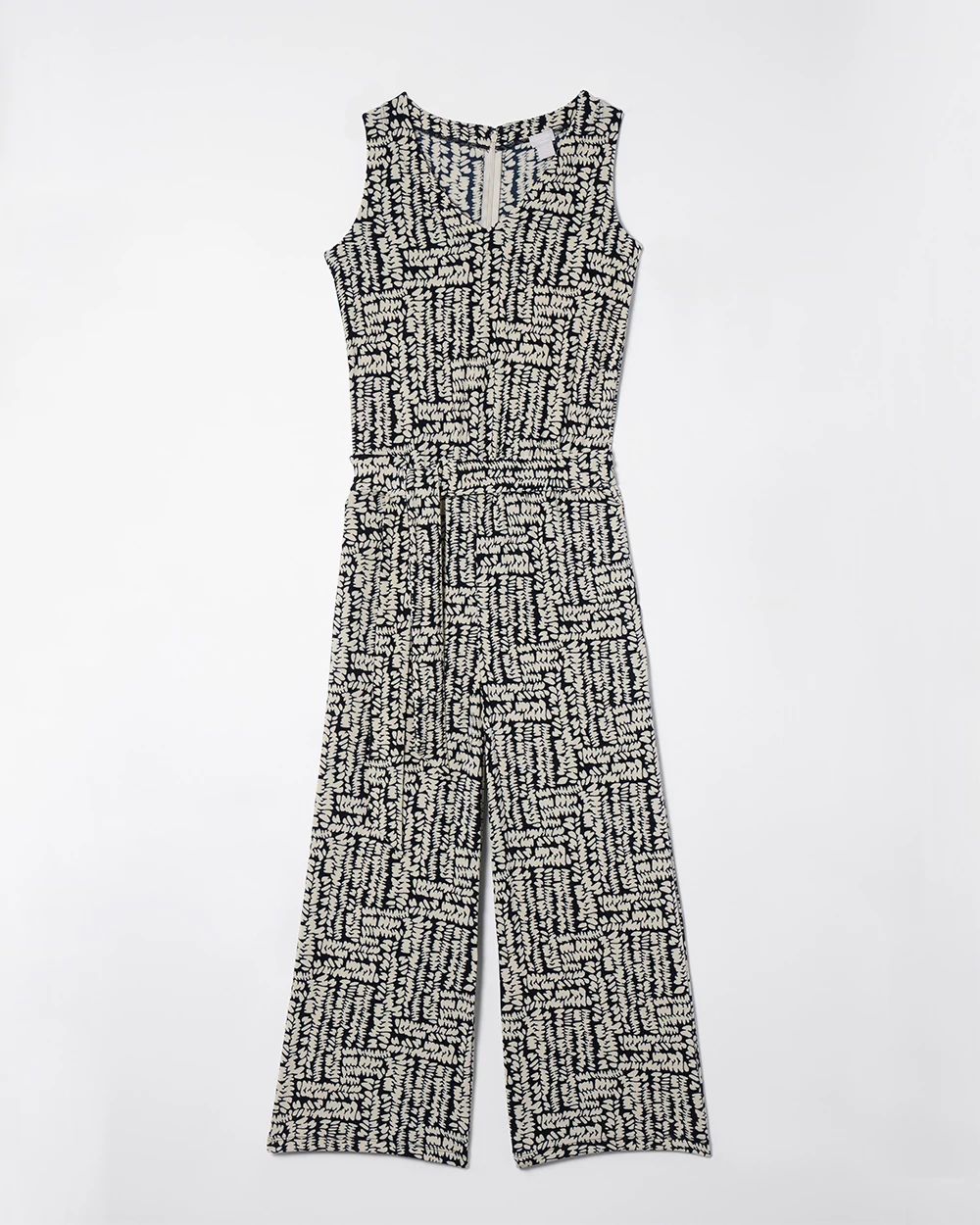Travelers Pebble Print Tie Waist Jumpsuit