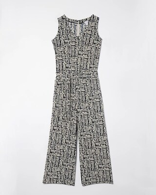 Travelers Pebble Print Tie Waist Jumpsuit