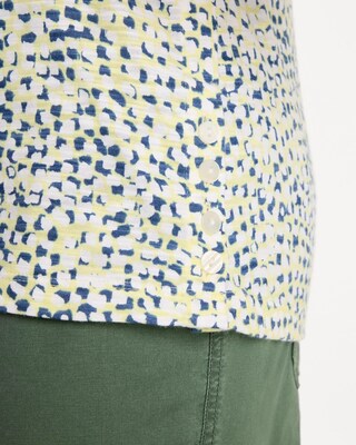 Printed Cotton Slub Elbow-Sleeve Tee click to view larger image.
