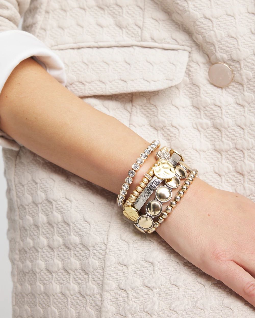 Reversible Round Stretch Bracelet click to view larger image.