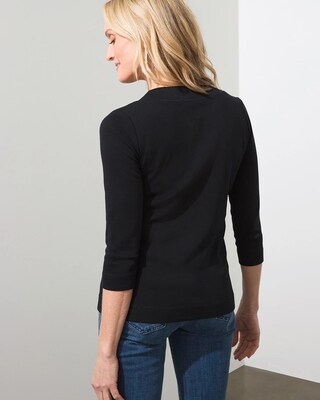 Pima Wide Band V-neck Tee