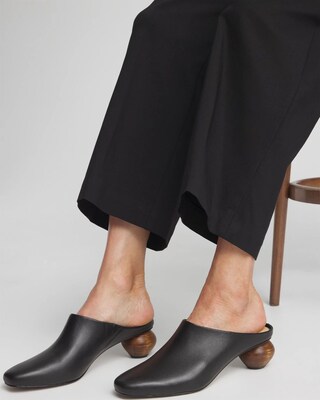 Wood Heel Leather Mule