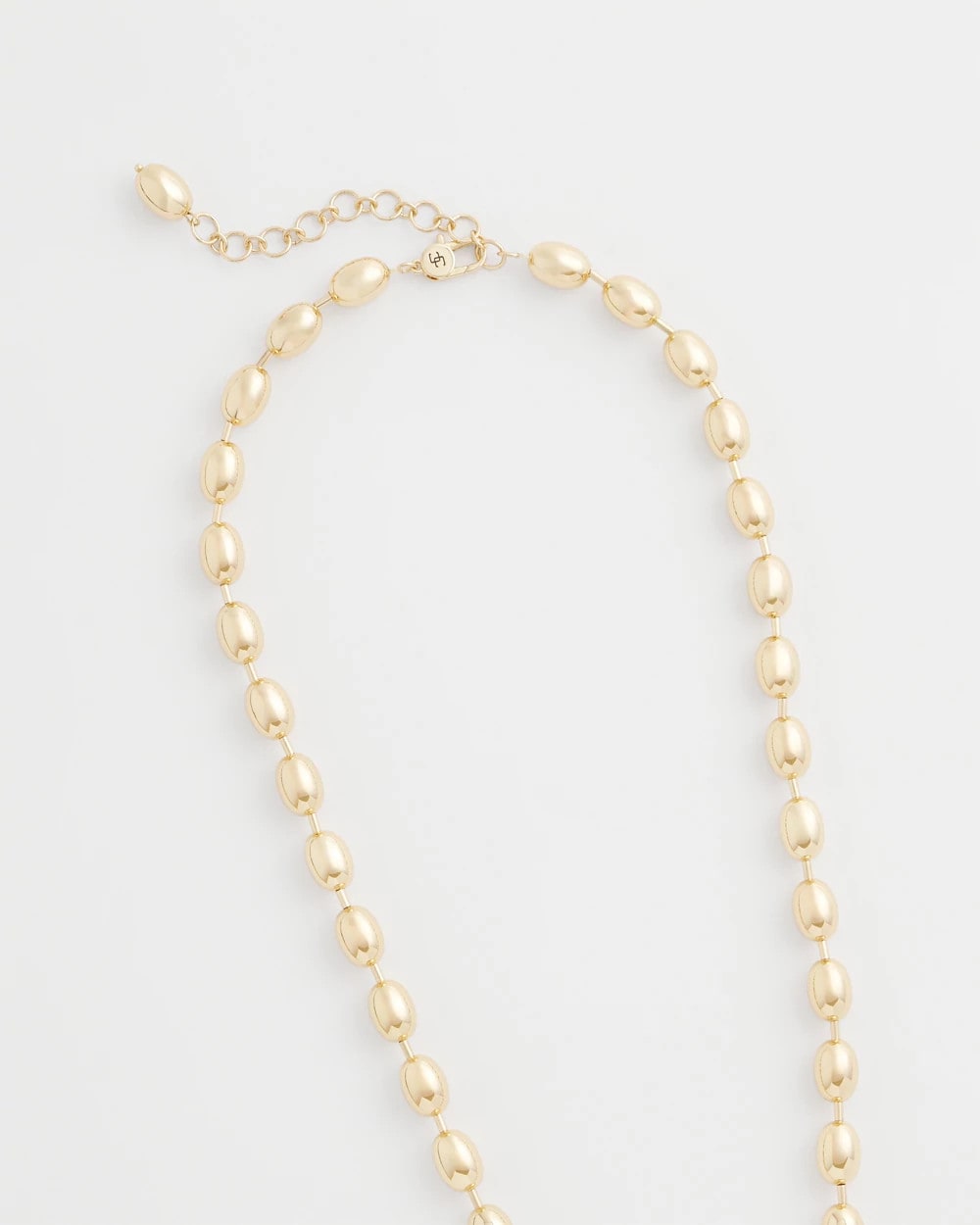 Gold Bead Long Single-Strand Necklace