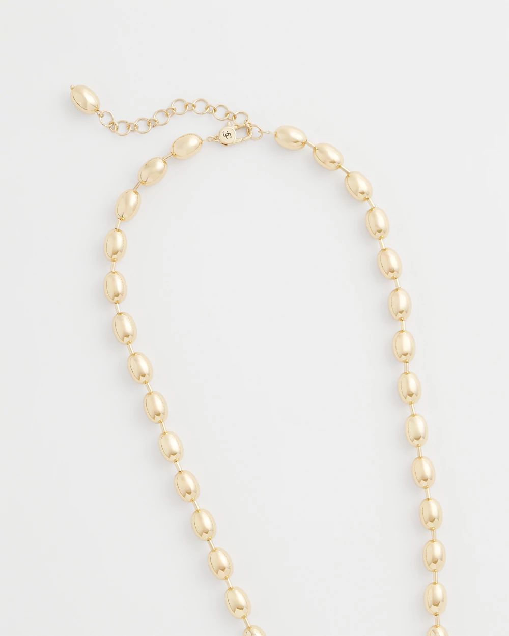 Gold Bead Long Single-Strand Necklace click to view larger image.