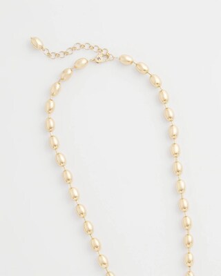 Gold Bead Long Single-Strand Necklace click to view larger image.