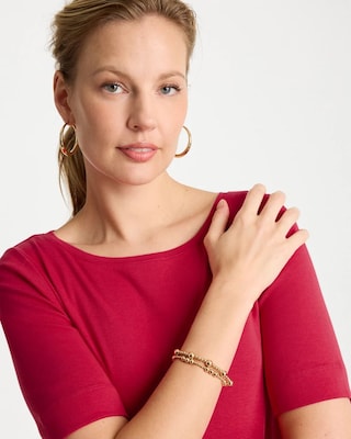Pima Elbow Sleeve Tee click to view larger image.