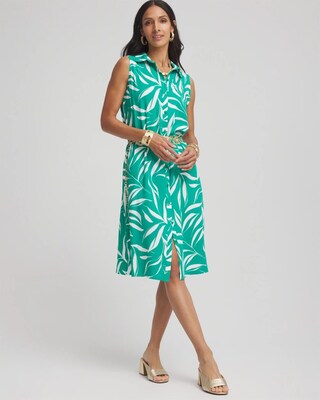 Rayon Silk Sleeveless Shirtdress click to view larger image.