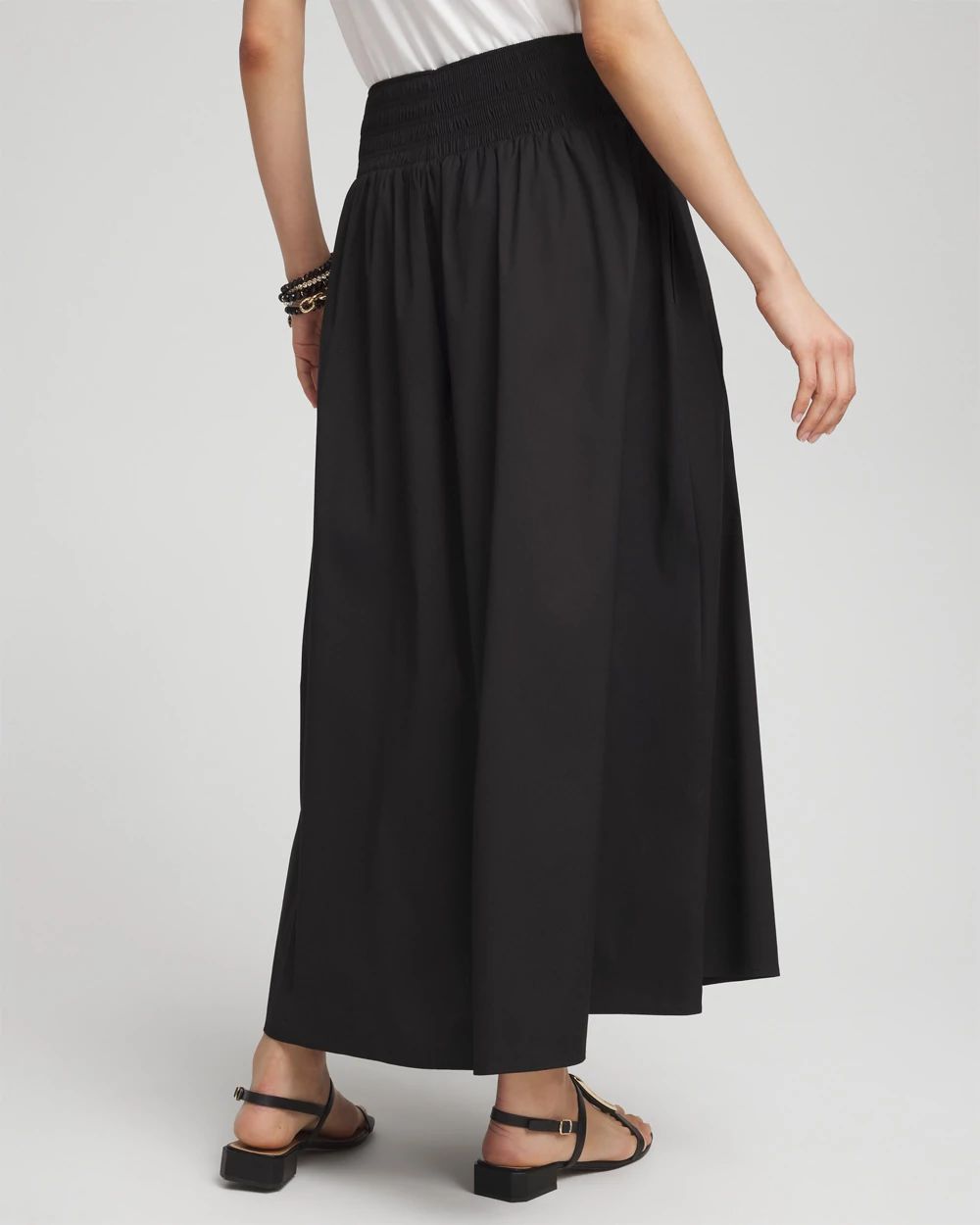 Petite Poplin Smocked Waist Maxi Skirt