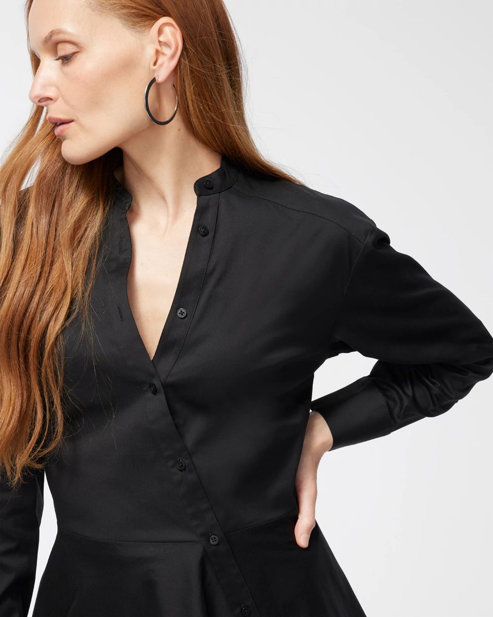 Black Label Poplin Peplum Shirt