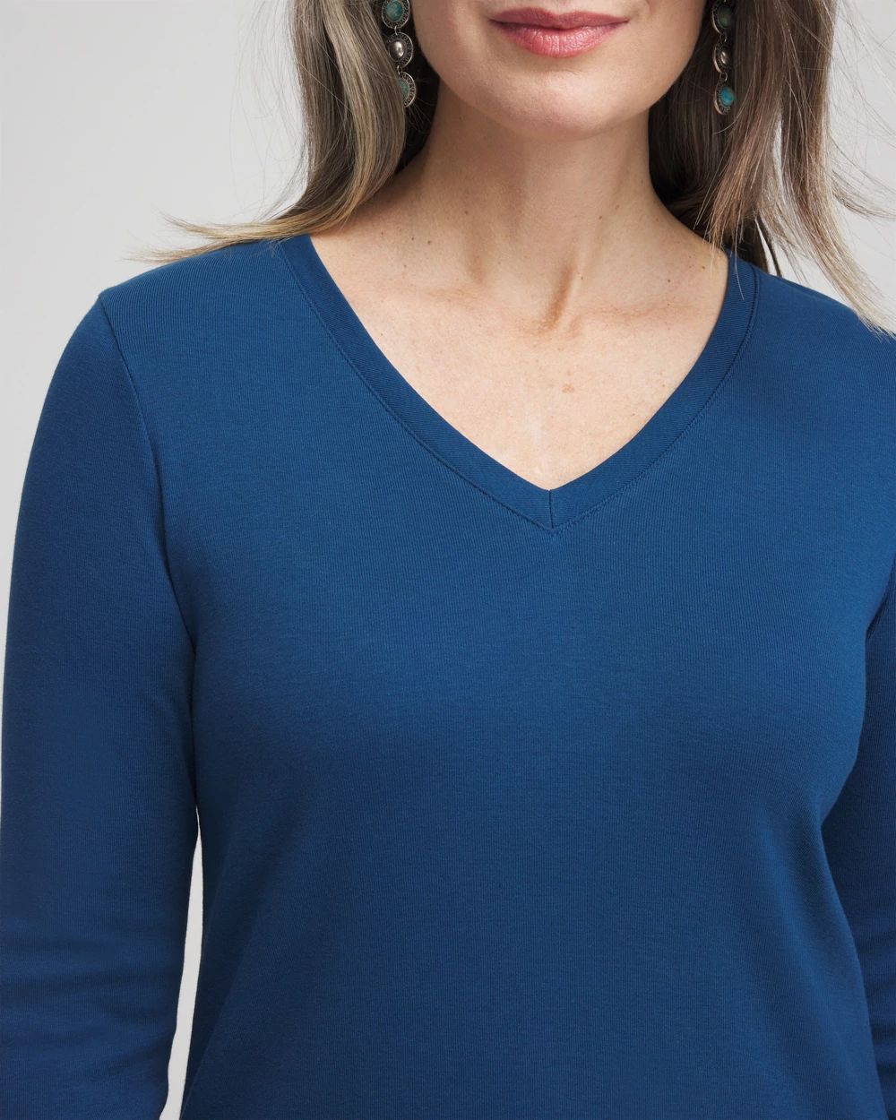Everyday 3/4 Sleeve V-Neck Tee click to view larger image.