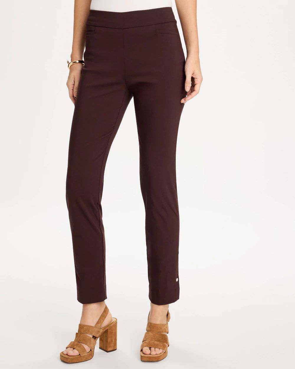 Brigitte™ Slim Button Hem Pants click to view larger image.
