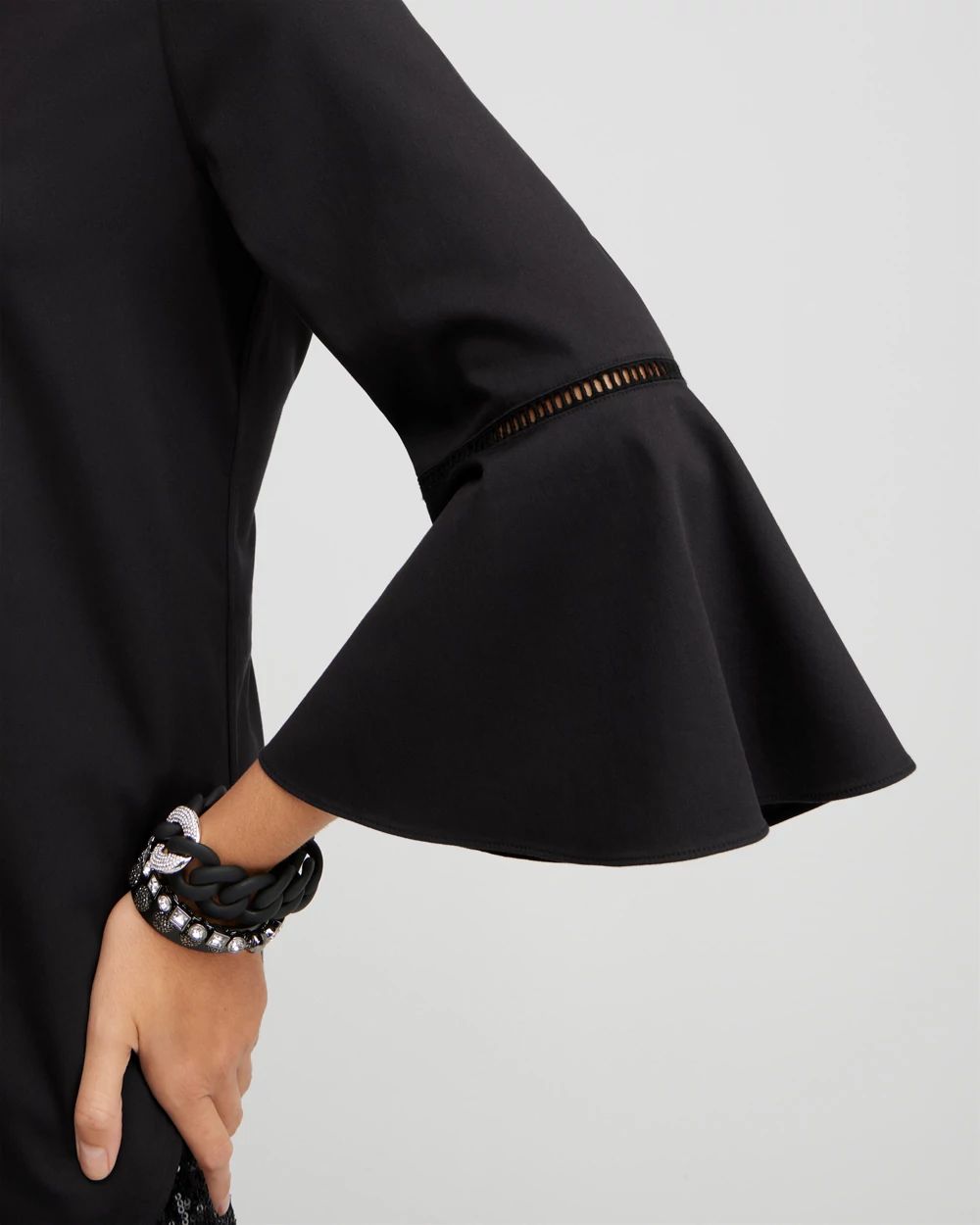 No Iron Stretch Flare Sleeve Tunic
