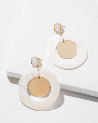 Mother of Pearl Drop Hoops