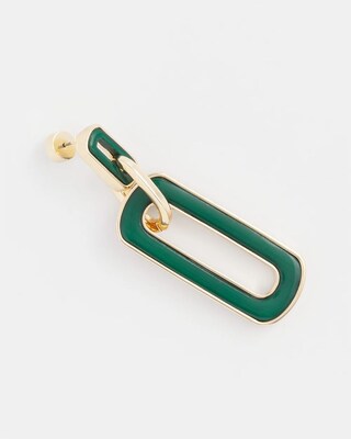 Green Oval Drop Earrings