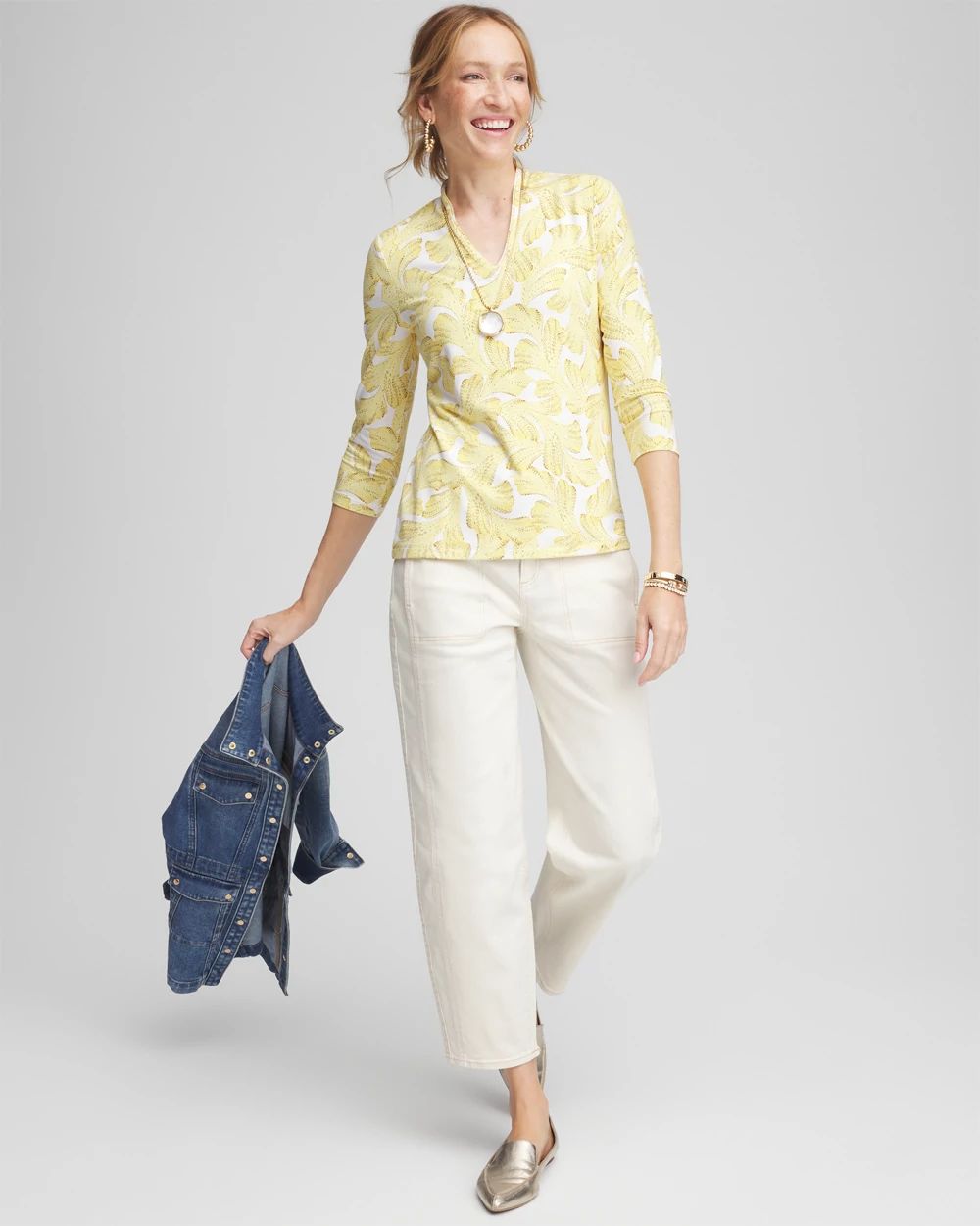 Touch of Cool™ Floral V-Neck Top