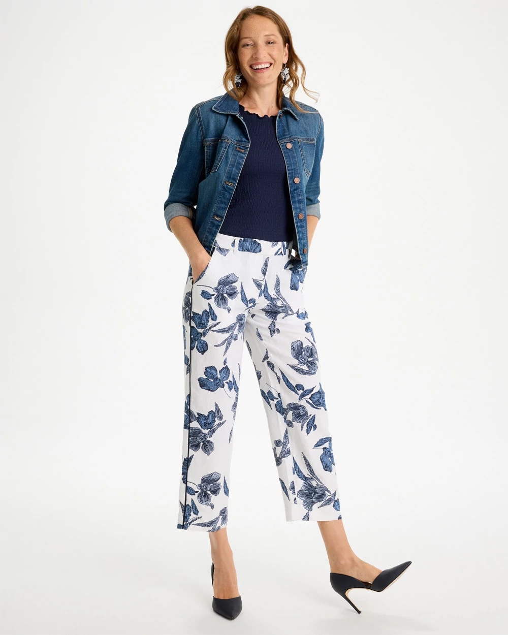 Piped Linen Fly Front Pants