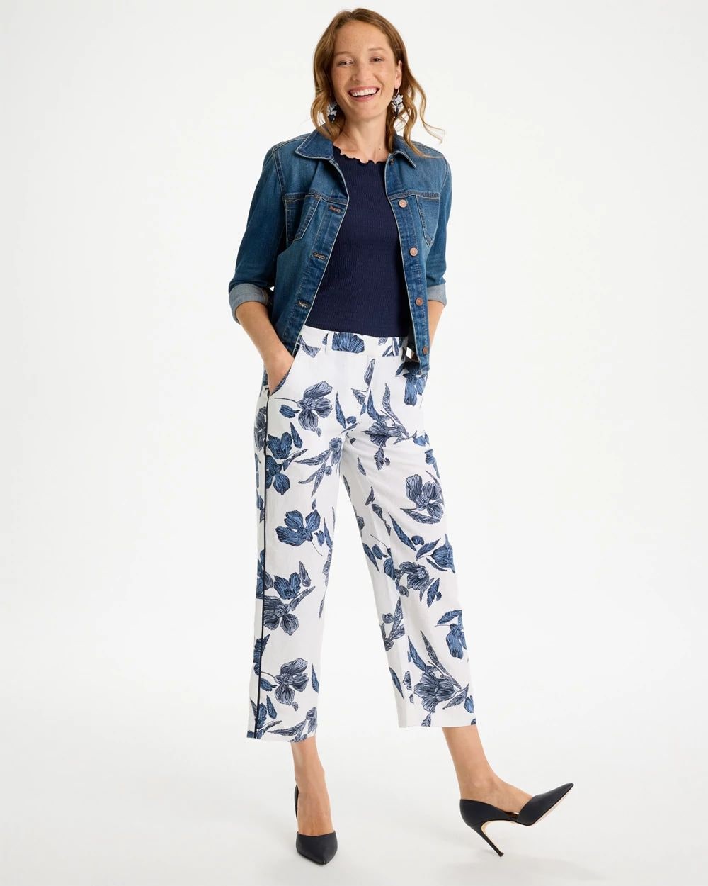 Piped Linen Fly Front Pants