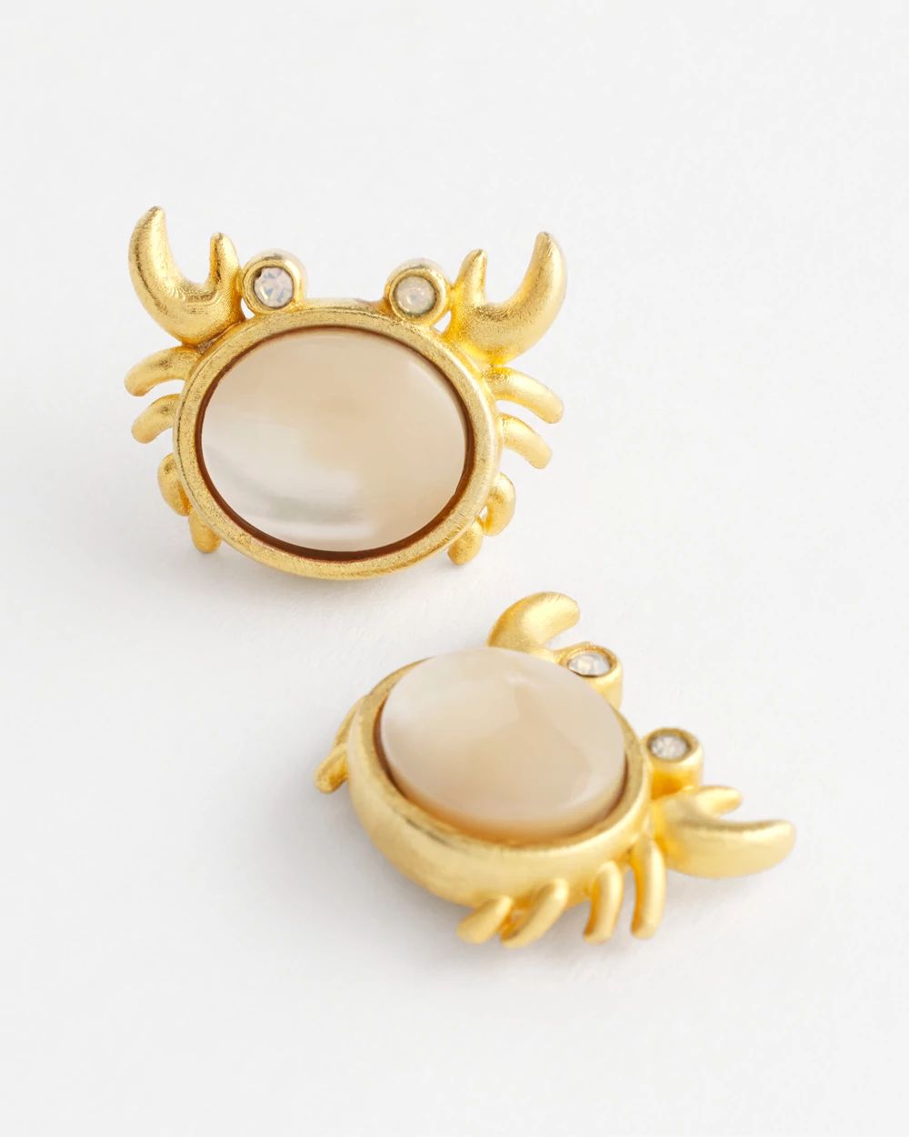 No Droop® Agate Stone Crab Stud Earrings
