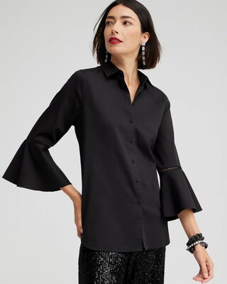 No Iron Stretch Flare Sleeve Tunic