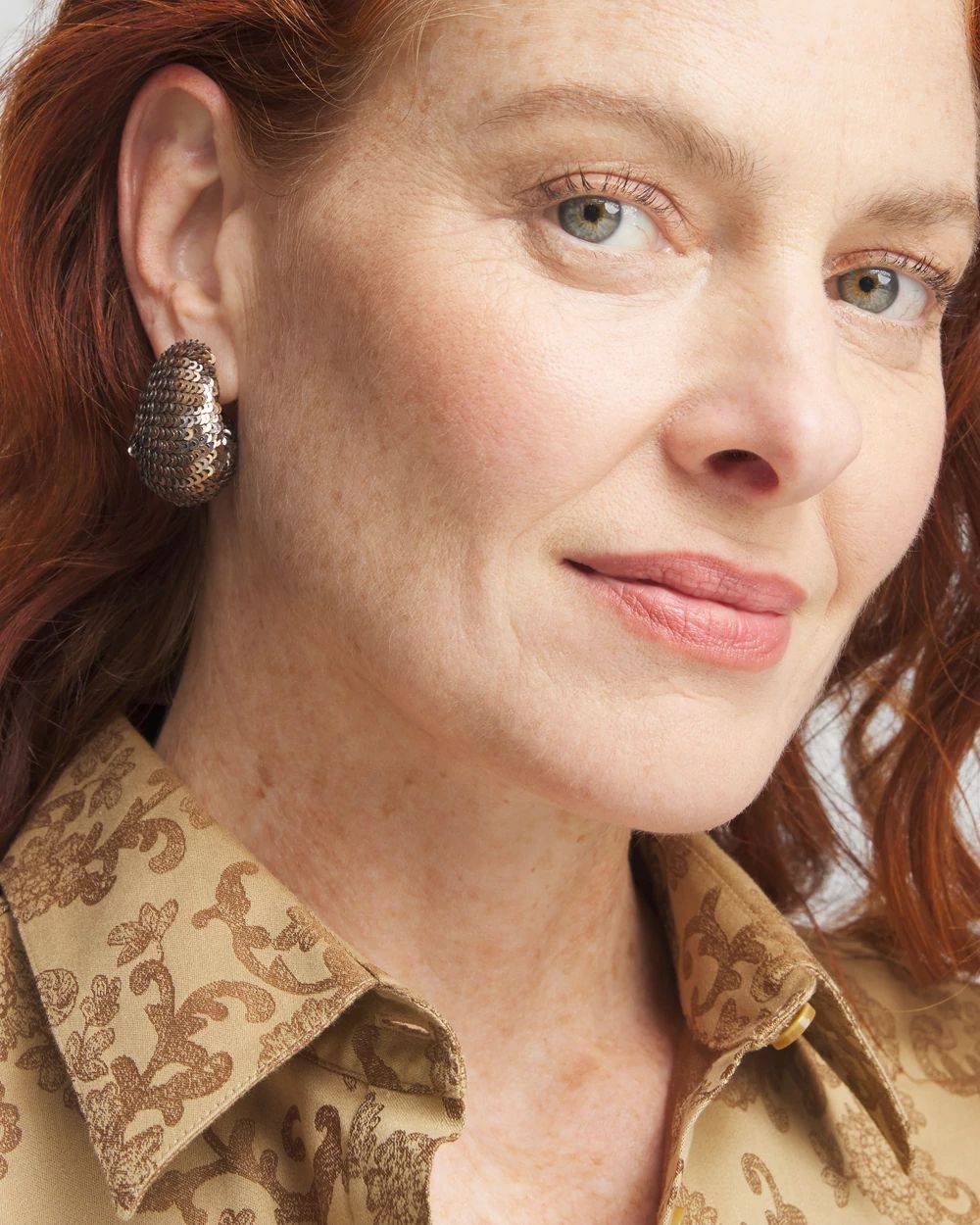 No Droop® Bronze Sequin Huggie Earrings