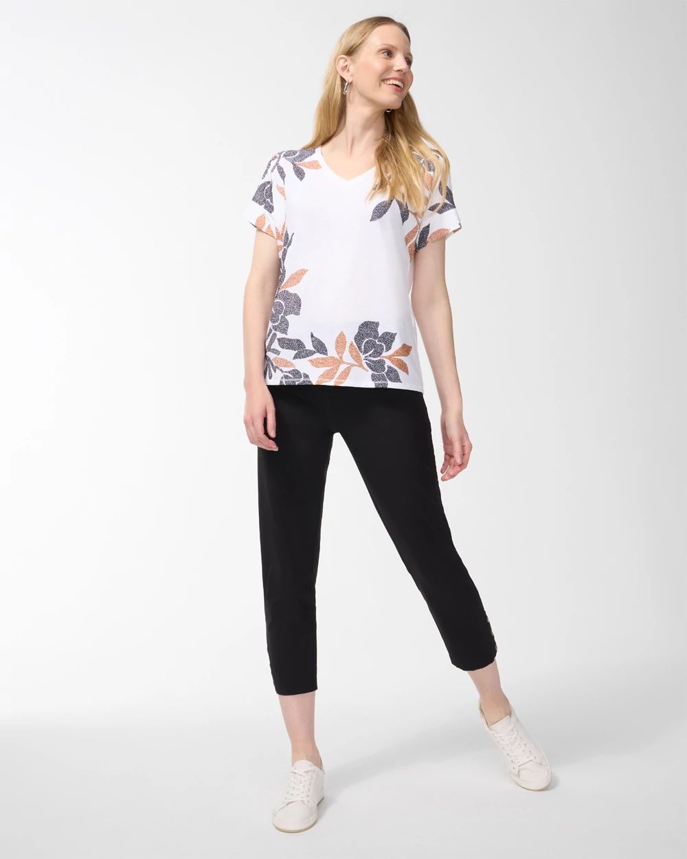 Zenergy Floral Drop Shoulder Tee