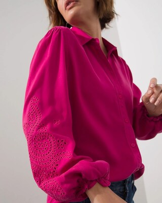 Touch of Cool Eyelet Sleeve Top