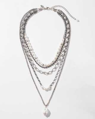 Faux Pearl Convertible Necklace