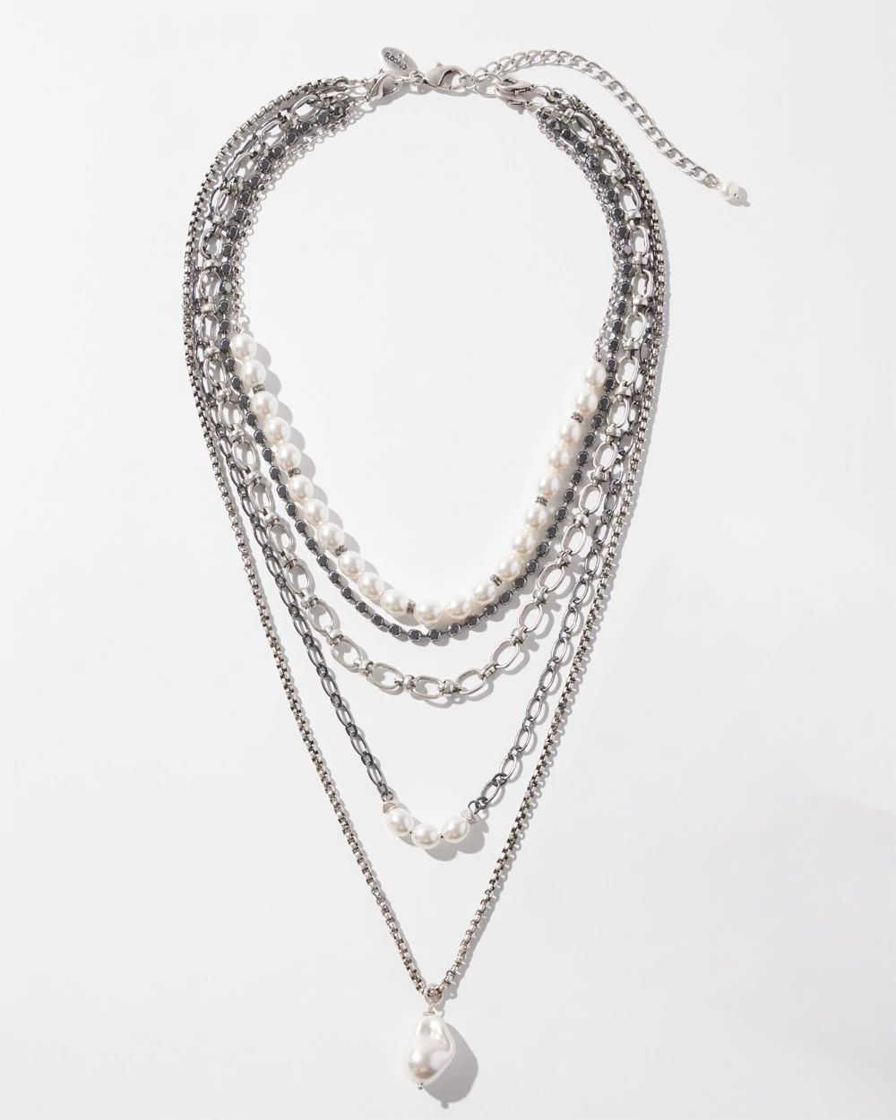 Faux Pearl Convertible Necklace