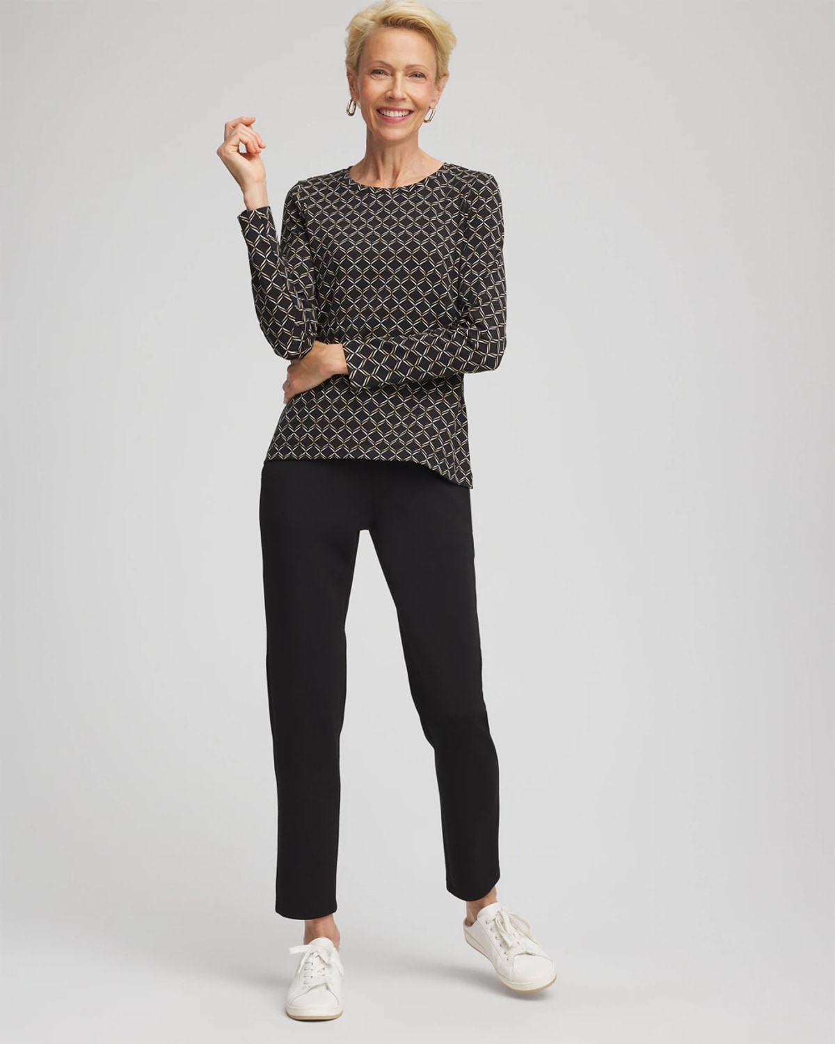 Chico's Weave Top In Black In Black