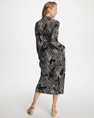 Printed Knit Shirtdress click to view larger image.