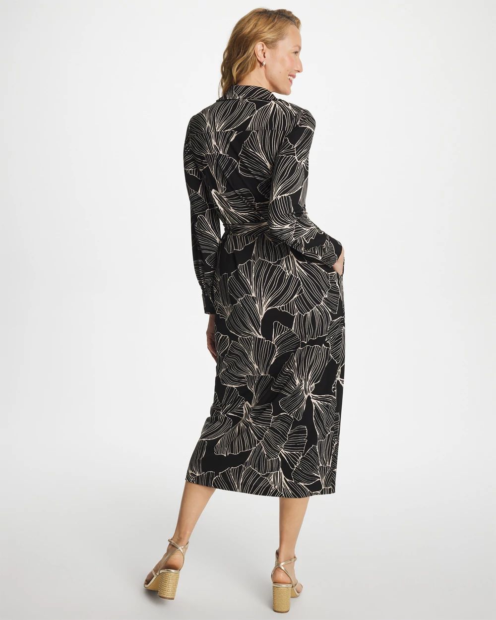 Printed Knit Shirtdress