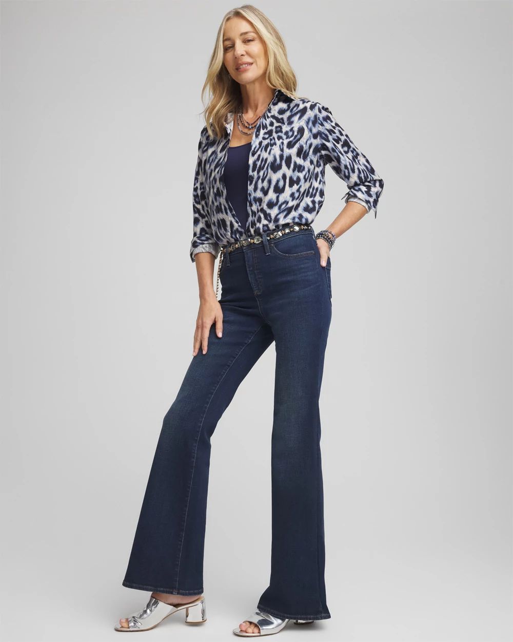 Petite High Rise Flare Jeans