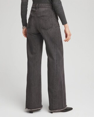 Wide Leg Frayed Hem Jeans click to view larger image.